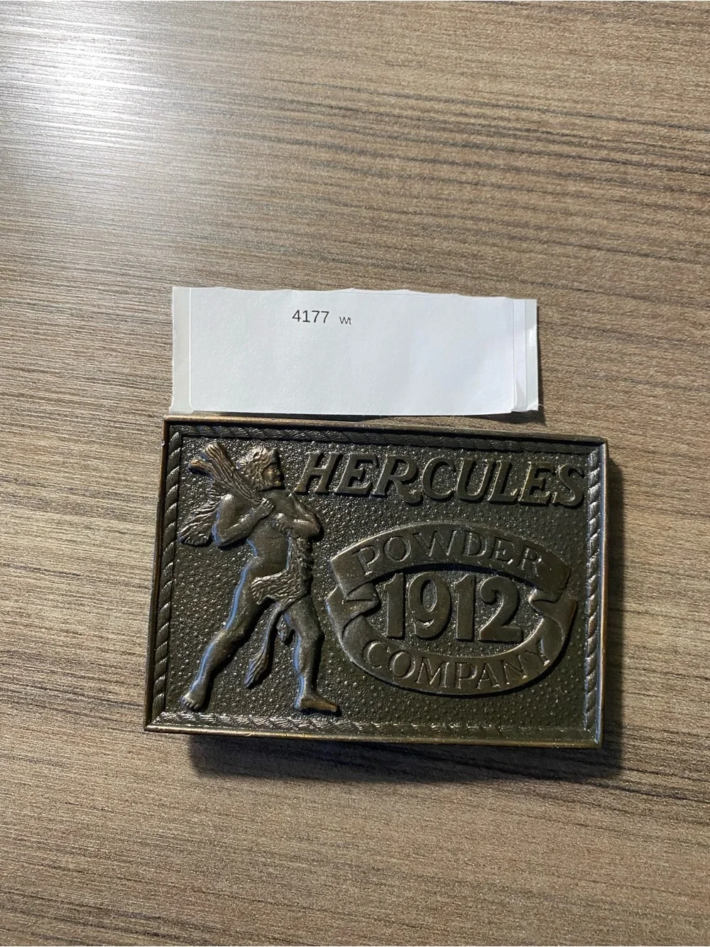 HERCULES POWDER COMPANY 1912 Brass Belt Buckle 1980 Limited Edition Mint Cond